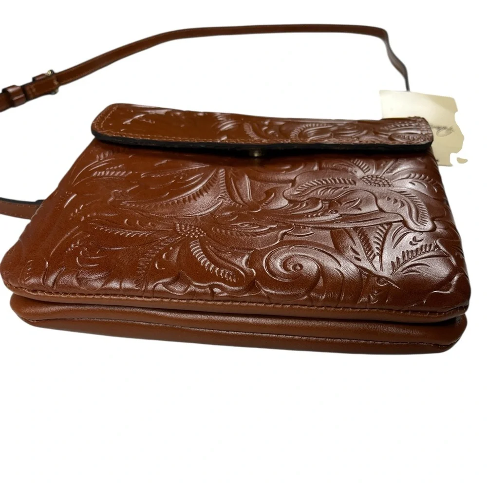 Patricia Nash Carmel Tooled Leather Crossbody Bag Balluri Florence Tiny Flaws